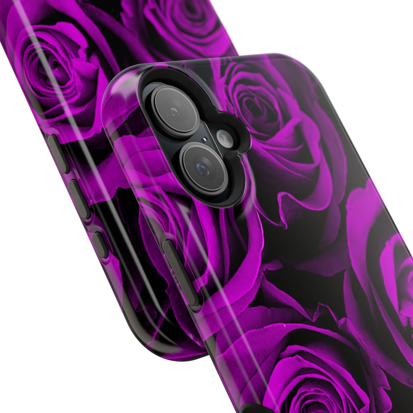 Impact-Resistant Phone Case – Amethyst Roses