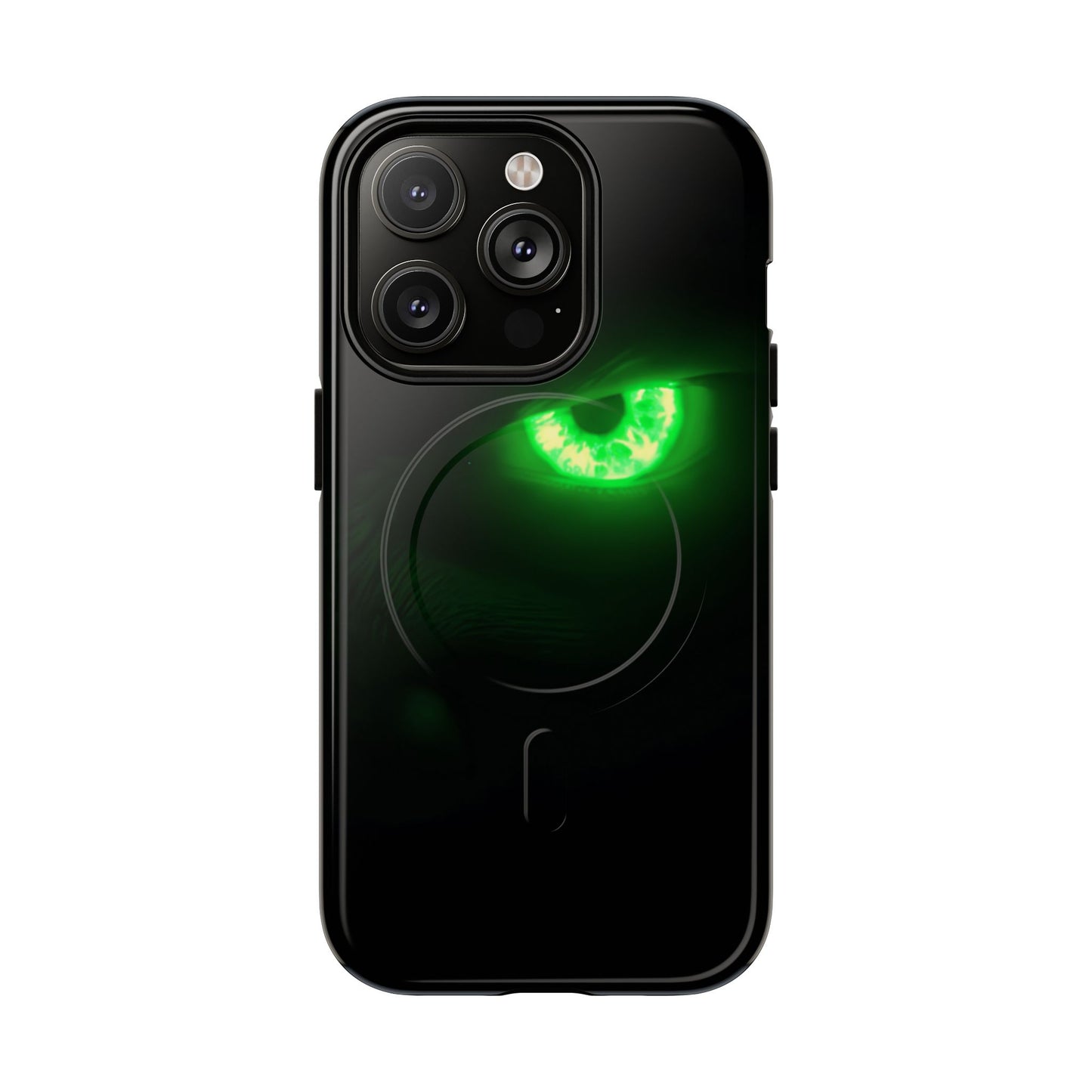 Protective Magnetic Phone Case – Neon Green Monster Eyes