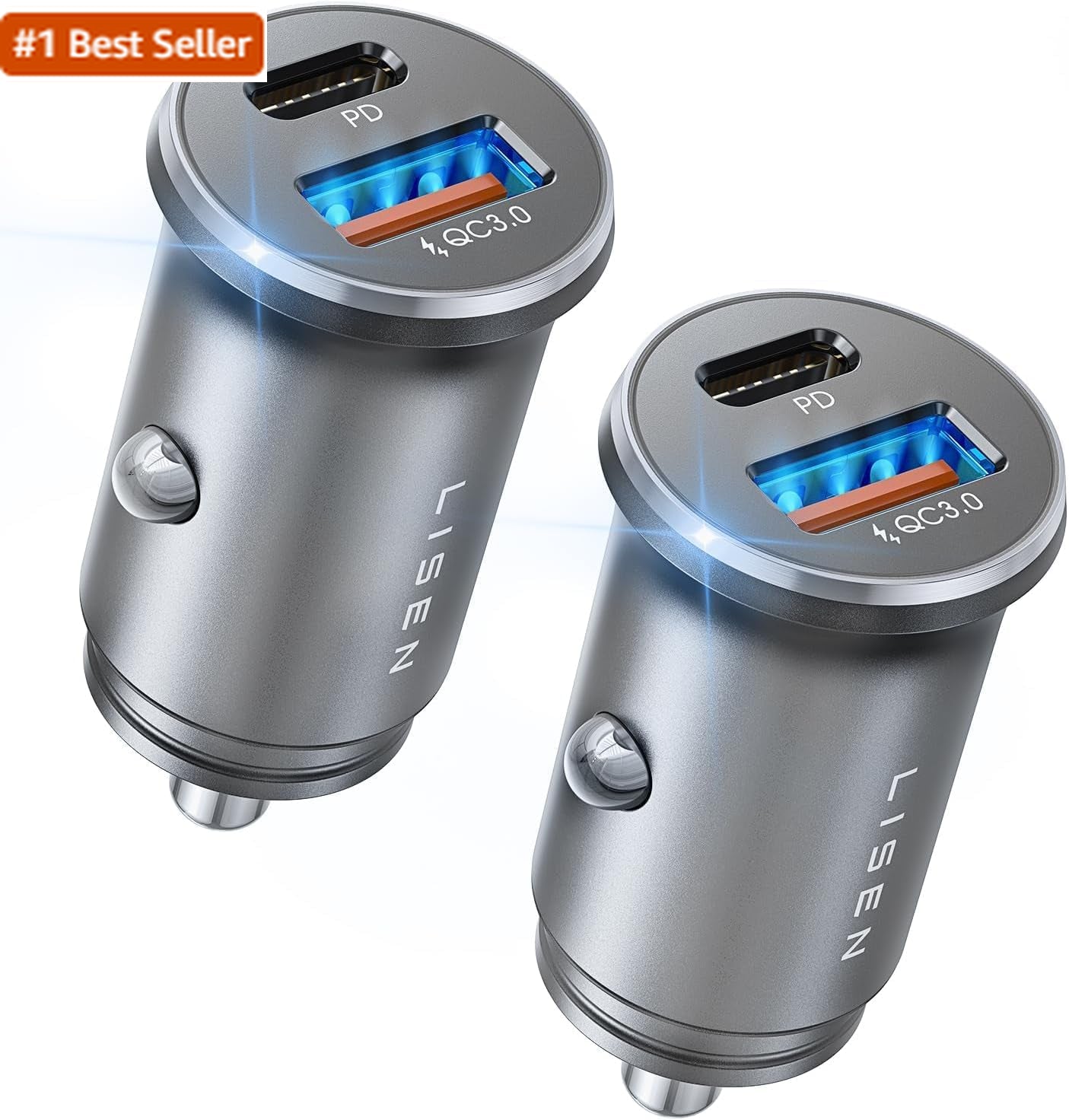 LISEN 54W Car Phone Charger USB C, Cigarette Lighter Adapter, Car Accessories Fo