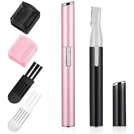 Electric Eyebrow Trimmer Women'S Eyebrow Shaver Painless Eyebrow Razor Facial Hair Trimmer, Battery-Operated Facial Hair Remover for Eyebrow Trimmer, Leg Hair, Armpit Hair-Pink