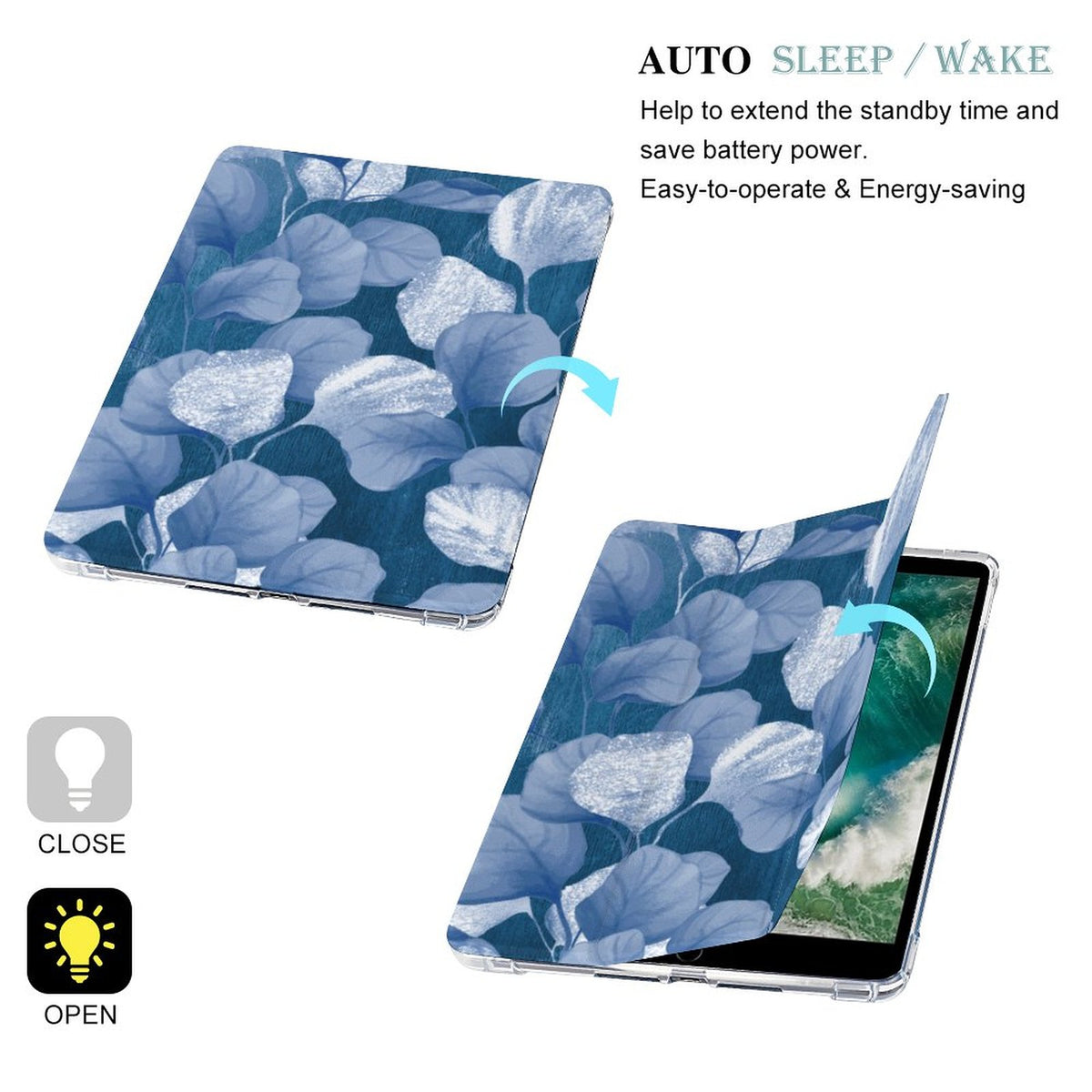 Tablet Case with Pencil Holder – October Blues