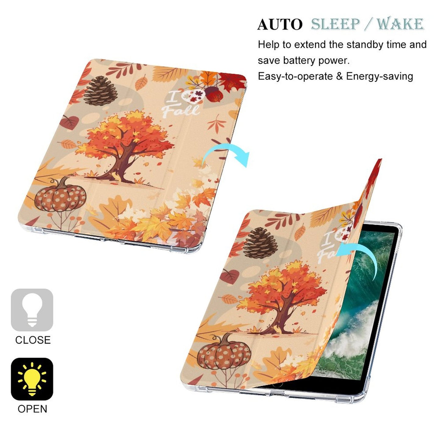 Tablet Case with Pencil Holder – Fall in Love