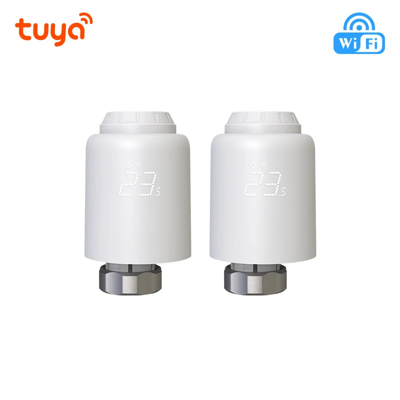 Tuya Smart Home Wifi Thermostatic Valve Radiator Smart TRV Radiator Head Valve Wifi Thermostat Alexa Google Home Smart Life