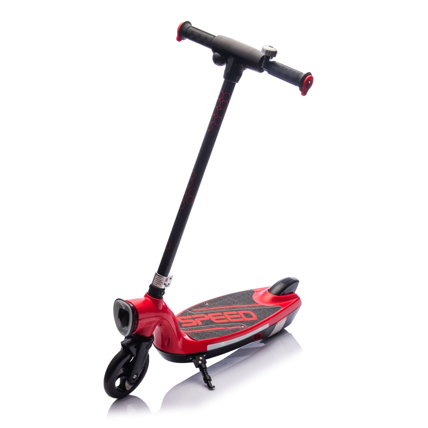 Kids Electric Scooter - 5.59-6.84 MPH, LED Lights, Rear Brake, Kickstand, Bell, Wide Pedal, Ages 6+