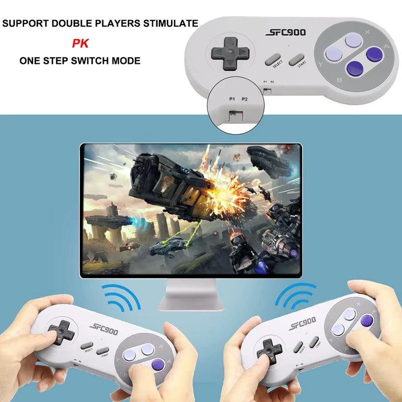 SF900 Retro Game Console HD Video Game Stick with 1500 Games for SNES Wireless Controller 16 Bit Consolas De Videojuegos