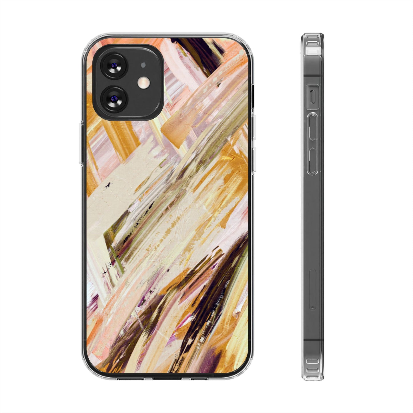 Clear Phone Case – Brush & Bronze