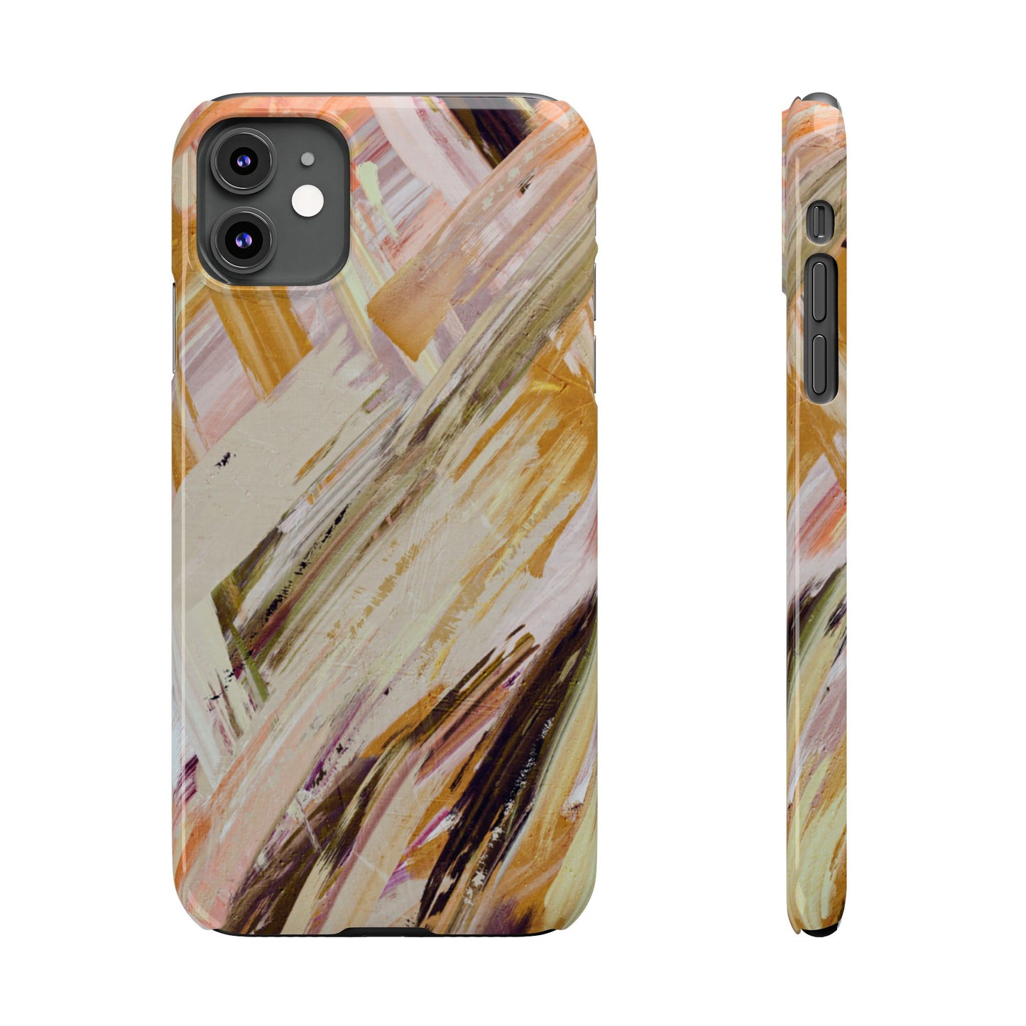 Slim Phone Case – Brush & Bronze