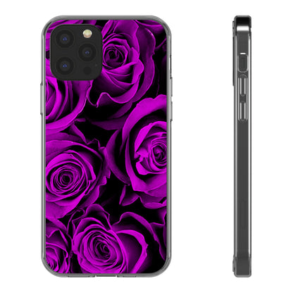 Clear Phone Case – Amethyst Roses