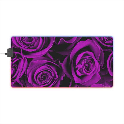 Gaming LED Desk Mat – Amethyst Roses