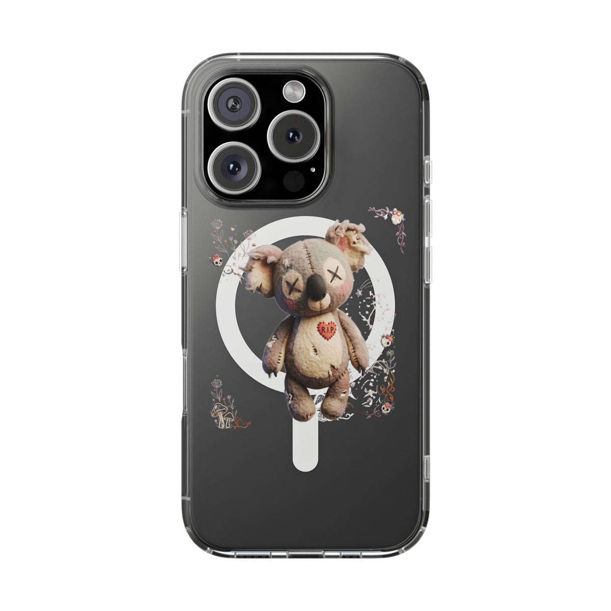Clear Magnetic Phone Case – Cursed Cuddles – Compatible with iPhone 13–16 Series