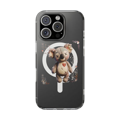 Clear Magnetic Phone Case – Cursed Cuddles – Compatible with iPhone 13–16 Series