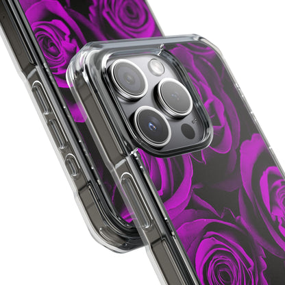 Clear Magnetic Phone Case – Amethyst Roses