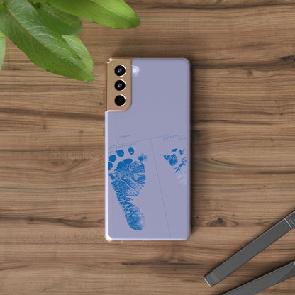 Clear Phone Case – Mom’s Little Blue Footprints