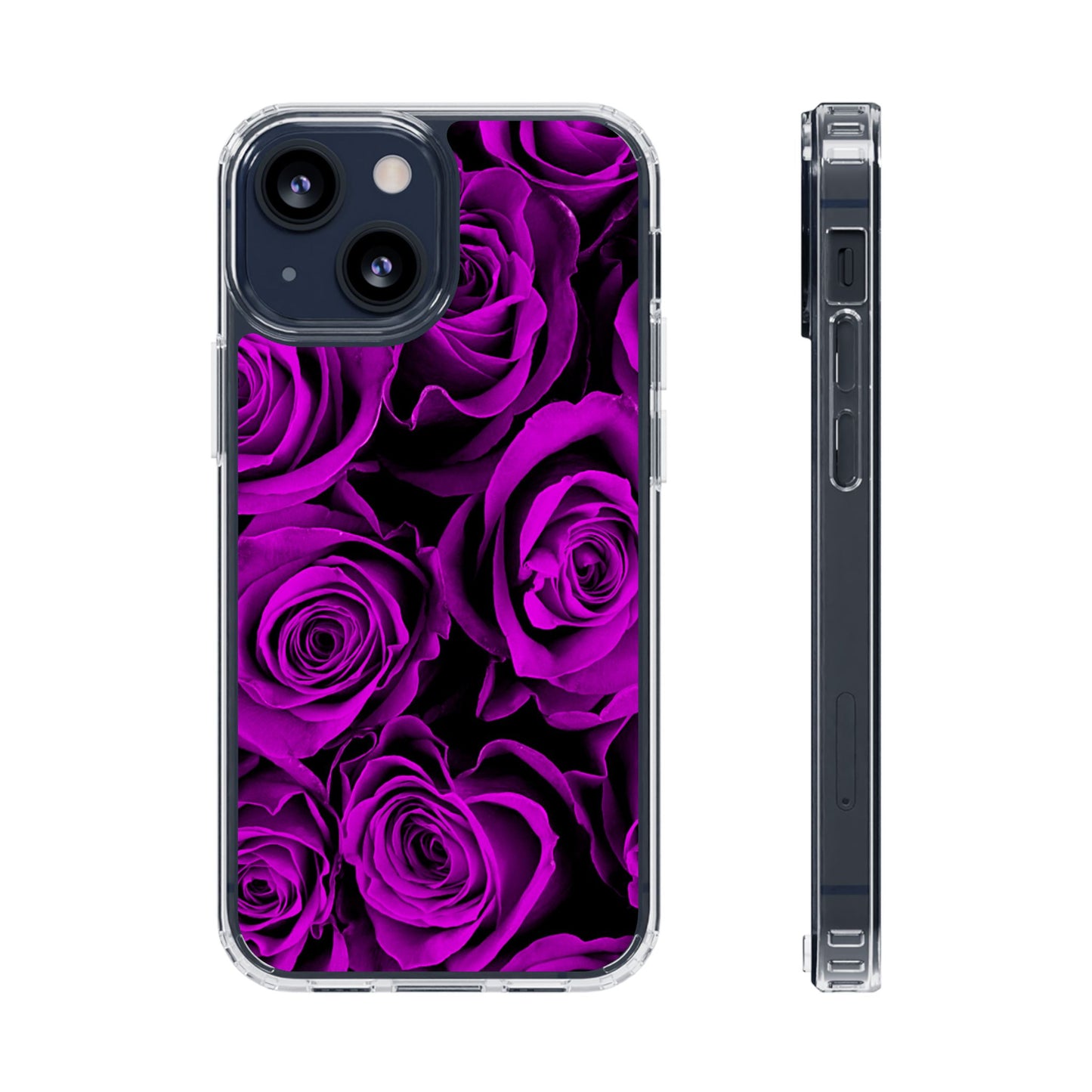 Clear Phone Case – Amethyst Roses