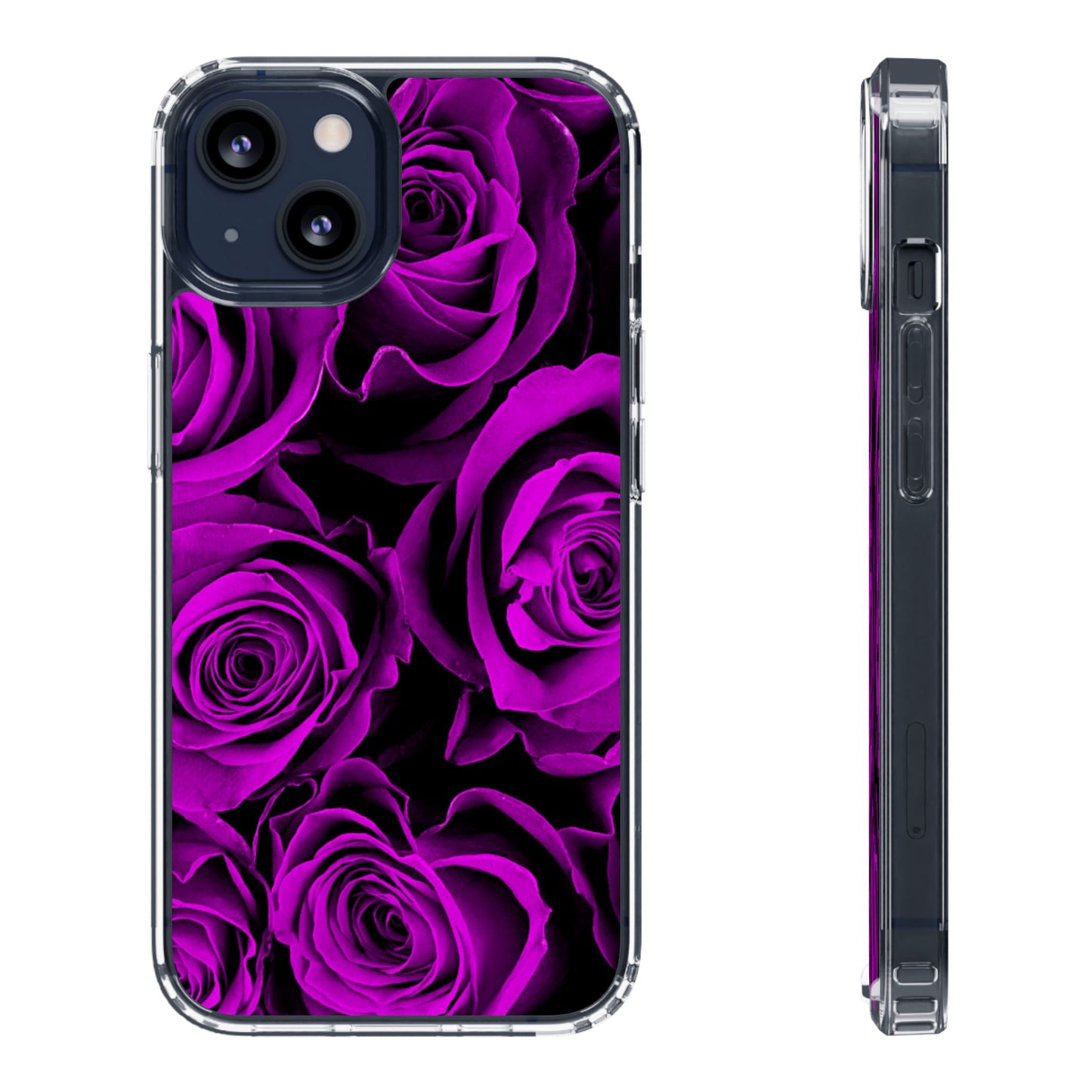 Clear Phone Case – Amethyst Roses