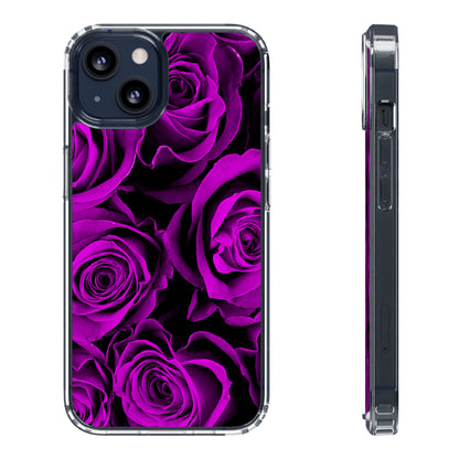 Clear Phone Case – Amethyst Roses