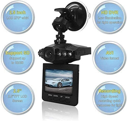 2.5" Wide Angle Car Dash Cam - HD Video Recording for Vehicle Safety