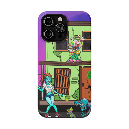 Zombie Arcade Phone Case — Colorful Cartoon Horror Impact-Resistant iPhone Cover