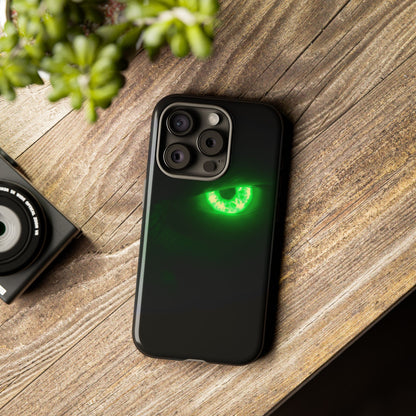 Protective Phone Case – Neon Green Monster Eyes