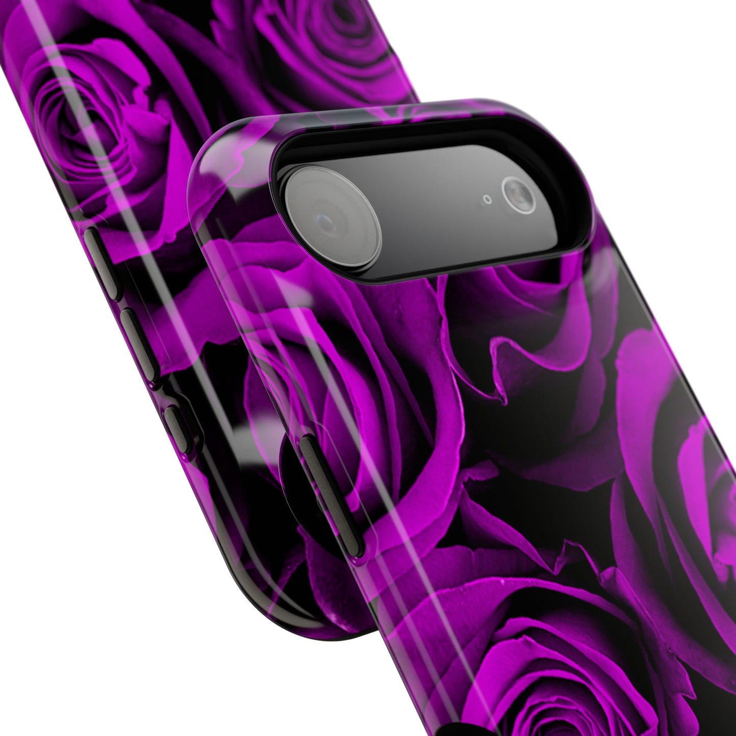 Impact-Resistant Phone Case – Amethyst Roses