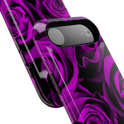 Impact-Resistant Phone Case – Amethyst Roses