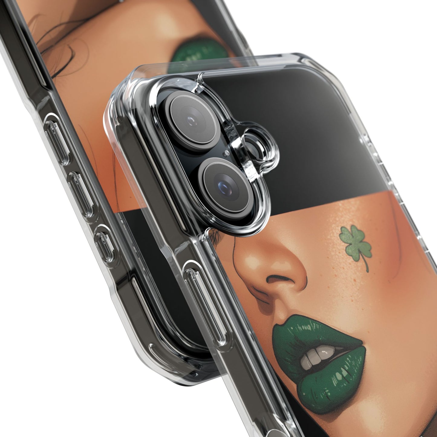 Clear Magnetic Phone Case – Slim Protection with “Kiss Me I’m Irish” Print