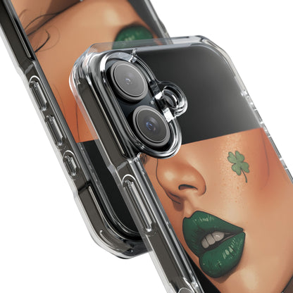 Clear Magnetic Phone Case – Slim Protection with “Kiss Me I’m Irish” Print