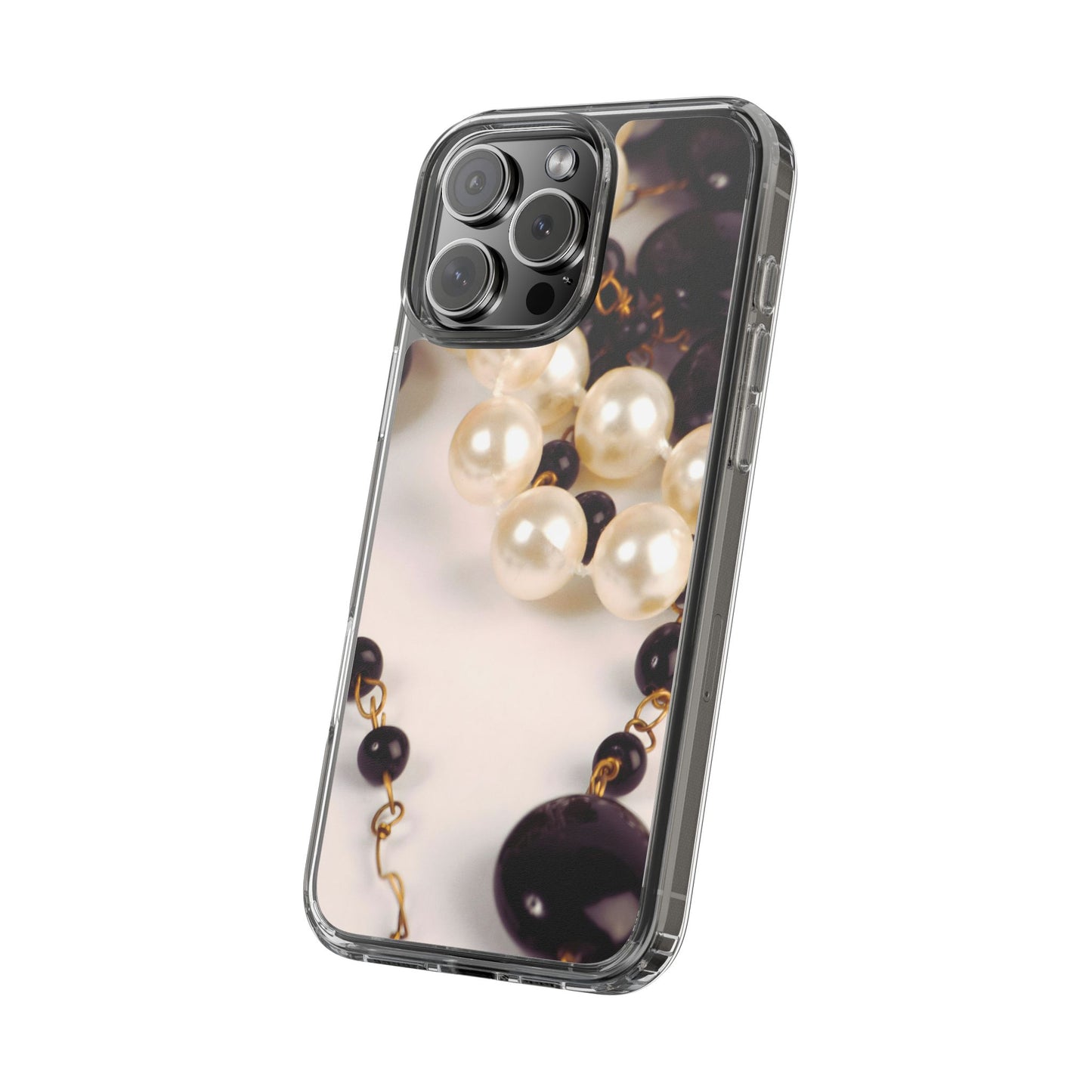 Clear Phone Case – Noir Pearl