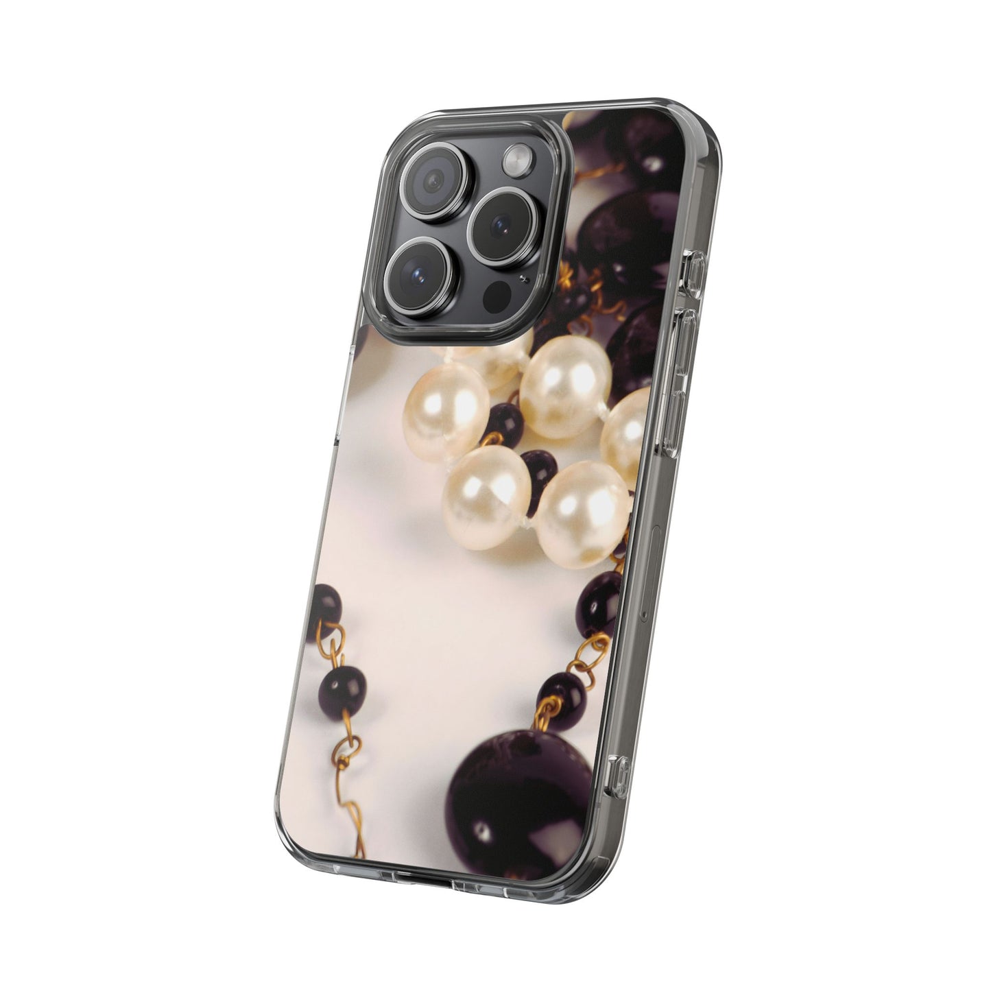 Clear Phone Case – Noir Pearl