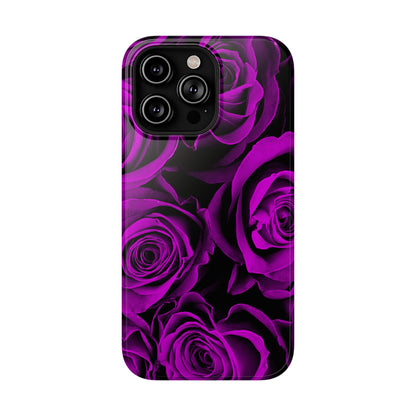 Impact-Resistant Phone Case – Amethyst Roses