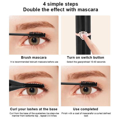Heated Eyelash Curler USB Rechargeable Quick Heating Natural Curl Eyelash Curler Long Lasting for Quick Natural Curling