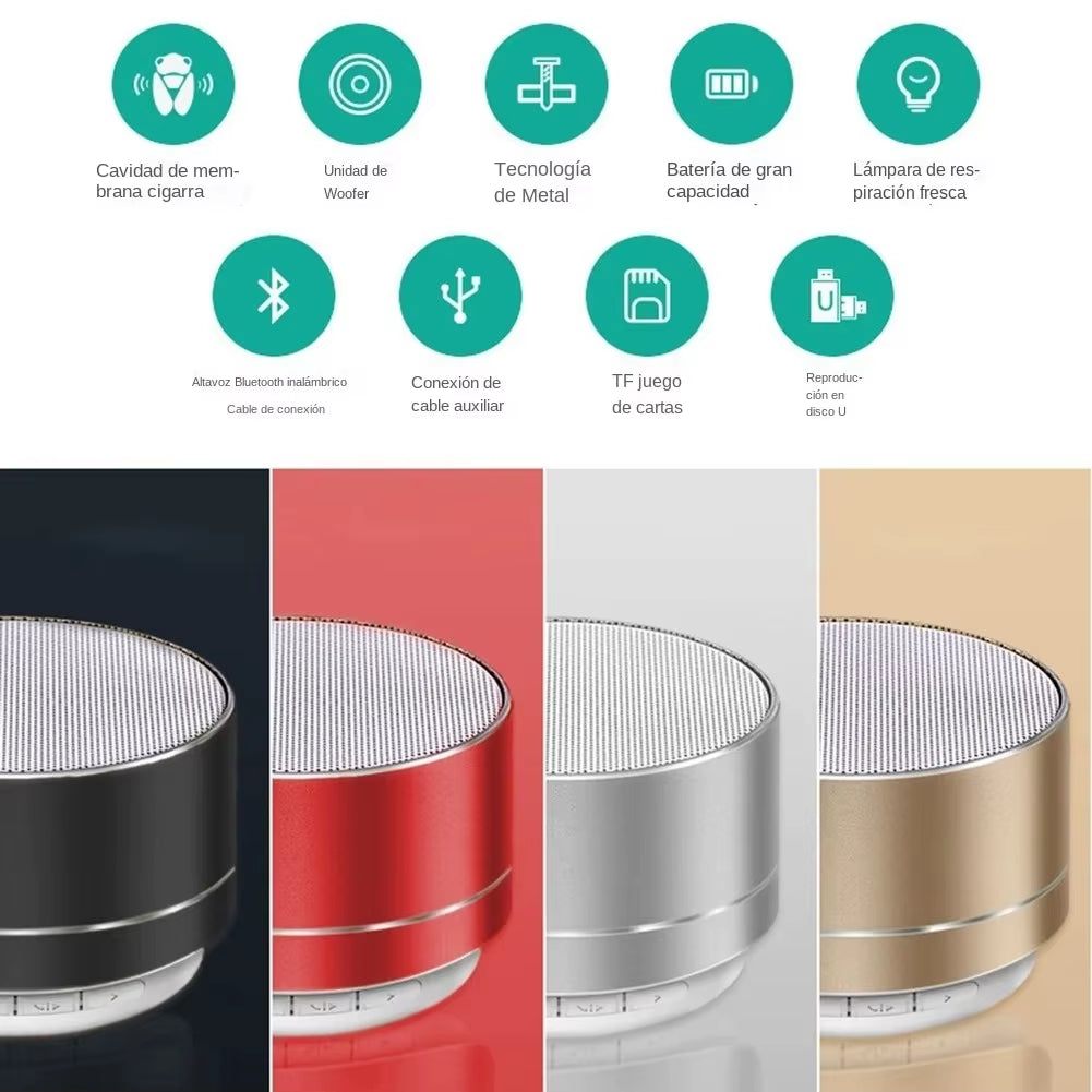 Wireless Bluetooth Subwoofer Speaker: A10, Portable, Radio, LED, Aluminum