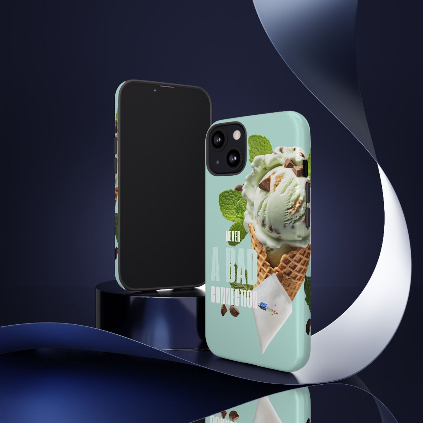 Mint Chocolate Ice Cream Phone Case — "Never a Bad Connection" Protective Cover