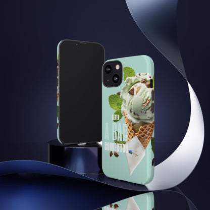 Mint Chocolate Ice Cream Phone Case — "Never a Bad Connection" Protective Cover