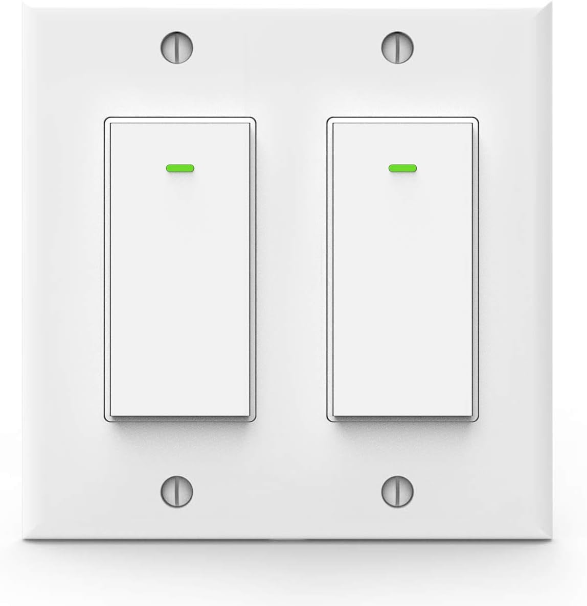 Smart Light Switch, Double Smart Wifi Light Switches, Smart Switch 2 Gang Works with Alexa Google Assistant