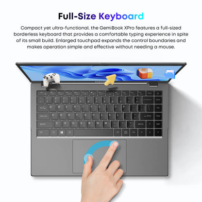 Gemibook Xpro 14" Laptop,256Gb SSD 8GB Ram,Windows 11,12Th Gen Intel Alder Lake N100,2025 Upgrade Ultra Thin Notebook Gaming Computer,2160*1440 IPS Display,Wi-Fi,Bluetooth 5.1