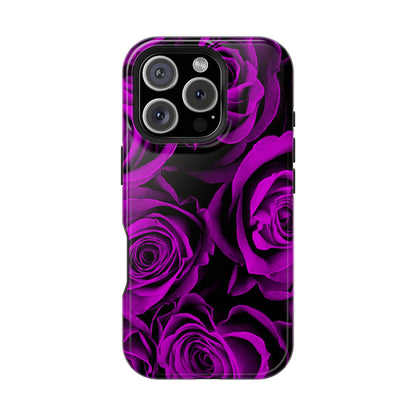 Impact-Resistant Phone Case – Amethyst Roses