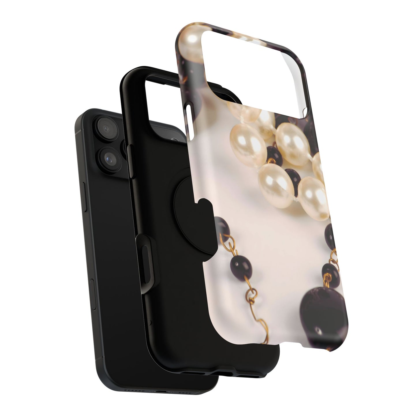 Impact-Resistant Phone Case – Noir Pearl