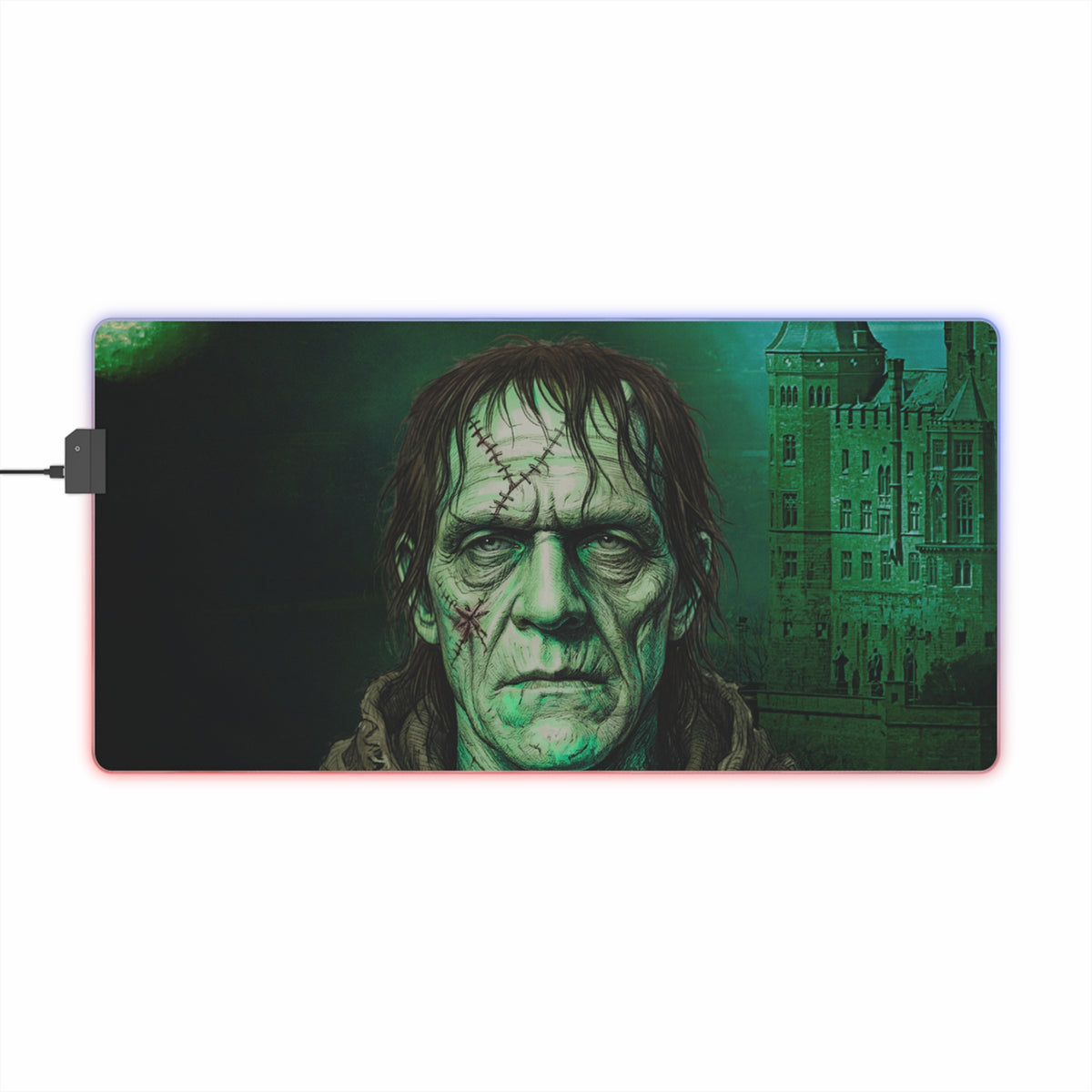 Gaming LED Desk Mat – Stitched in Darkness