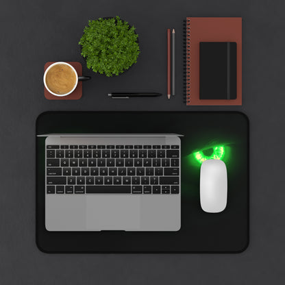 Neoprene Desk Mat – Neon Green Monster Eyes