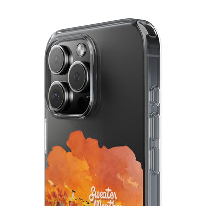 Clear Phone Case – Sweater Weather – Compatible with iPhone 13–17 & Samsung Galaxy S25–S26 Series