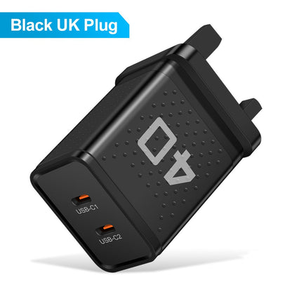 USB-C Wall Charger – Dual Port 40W Fast Charging