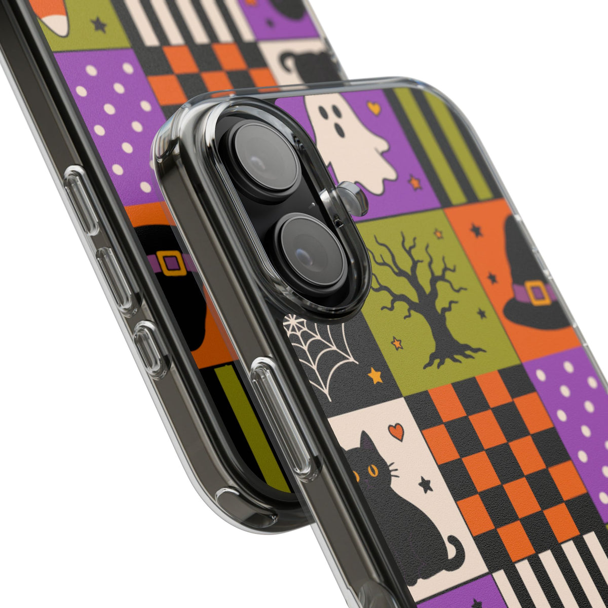 Clear Phone Case – Spooky Patchwork
