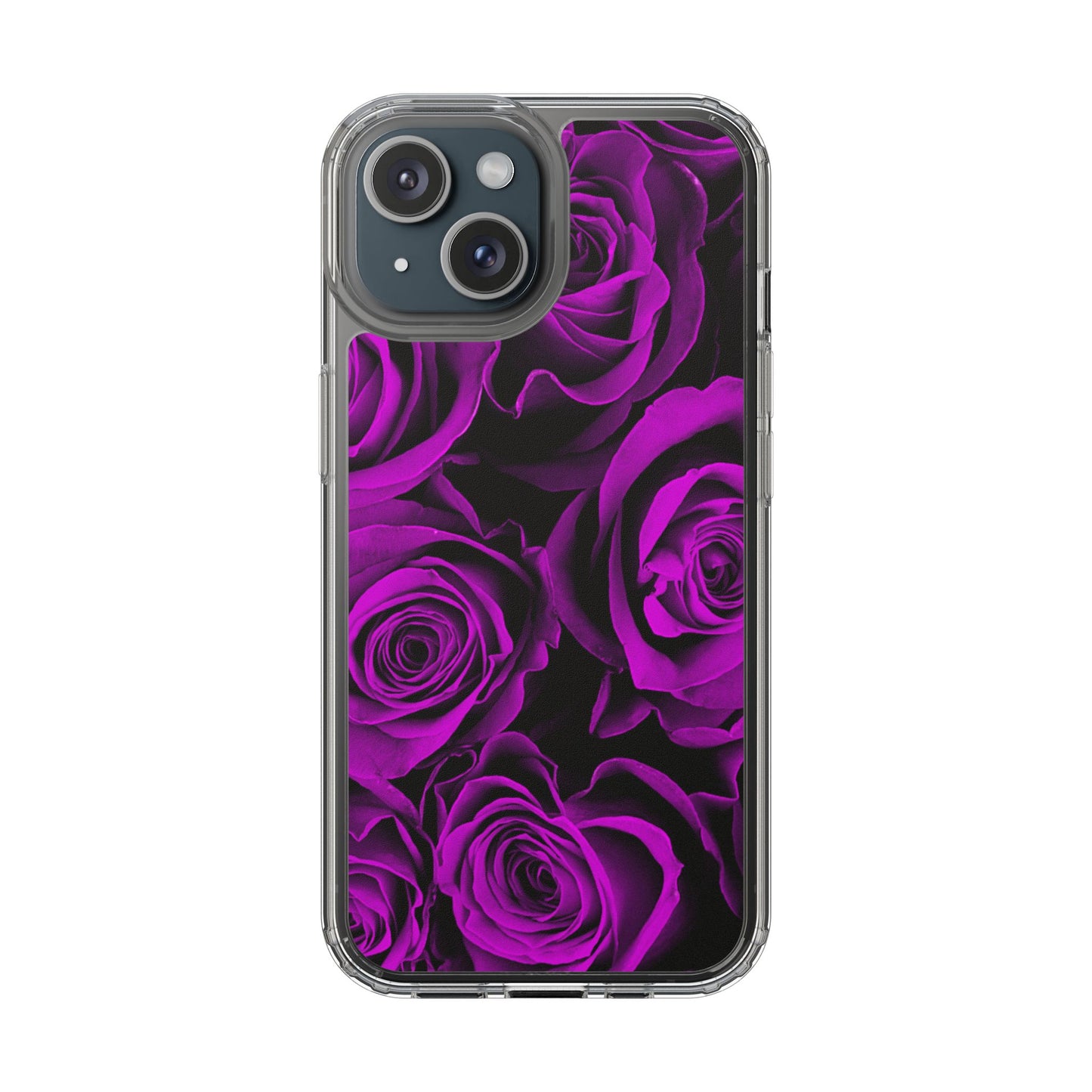 Clear Phone Case – Amethyst Roses