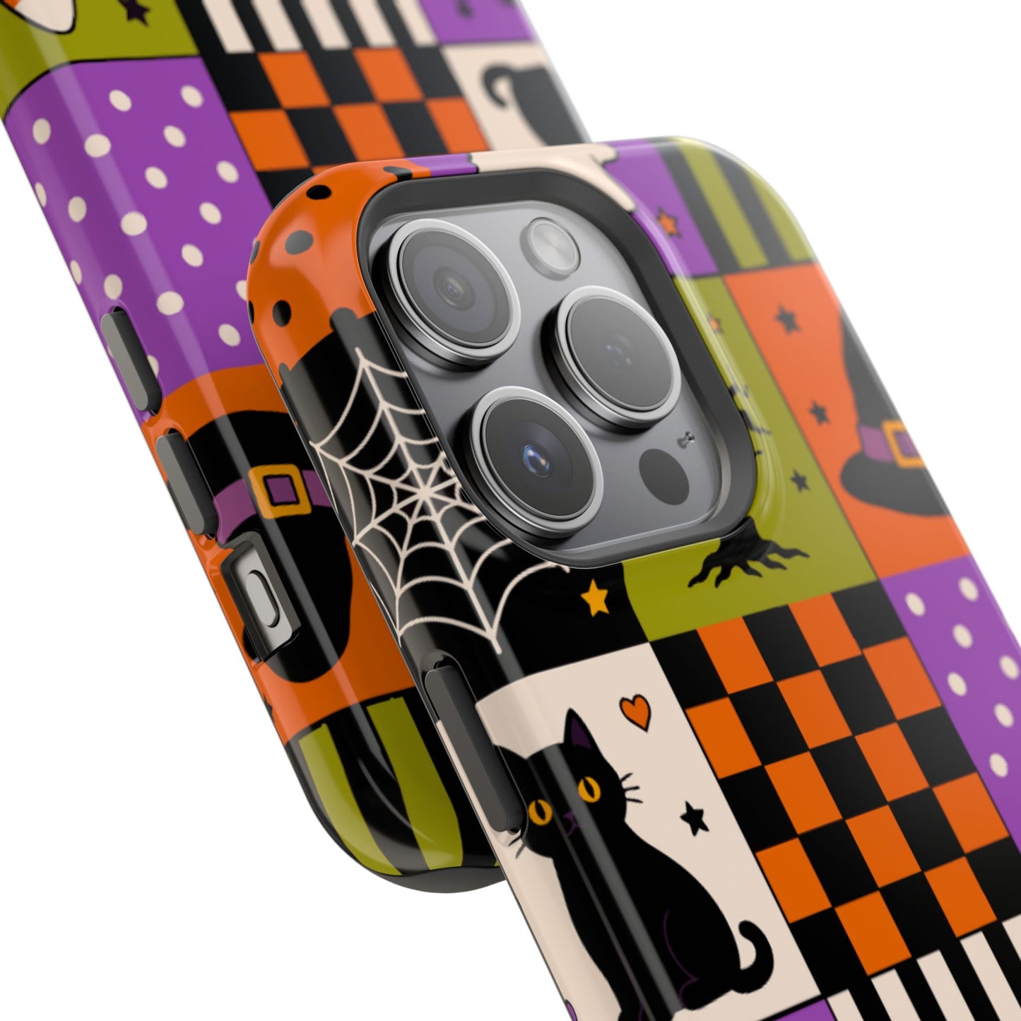 Wireless-Charging Compatible Case – Spooky Patchwork