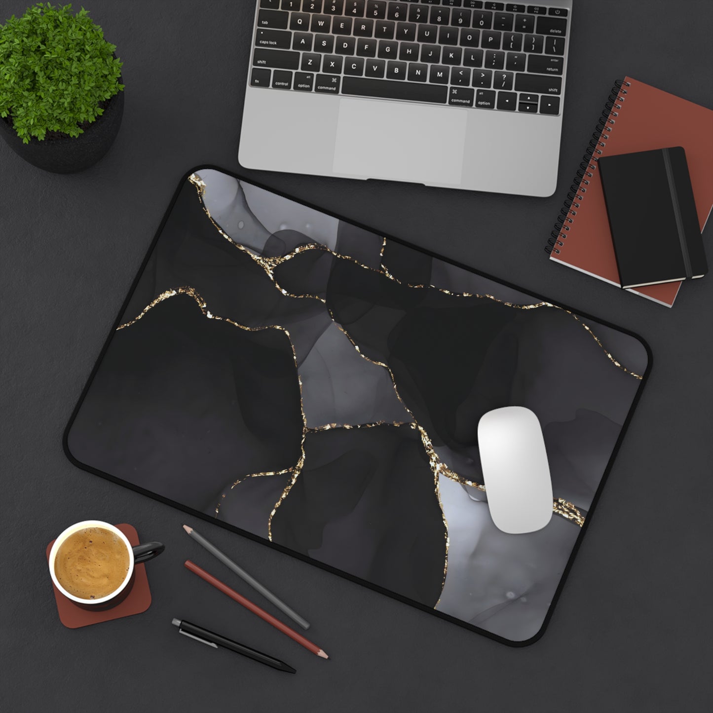 Neoprene Desk Mat – Obsidian Vein