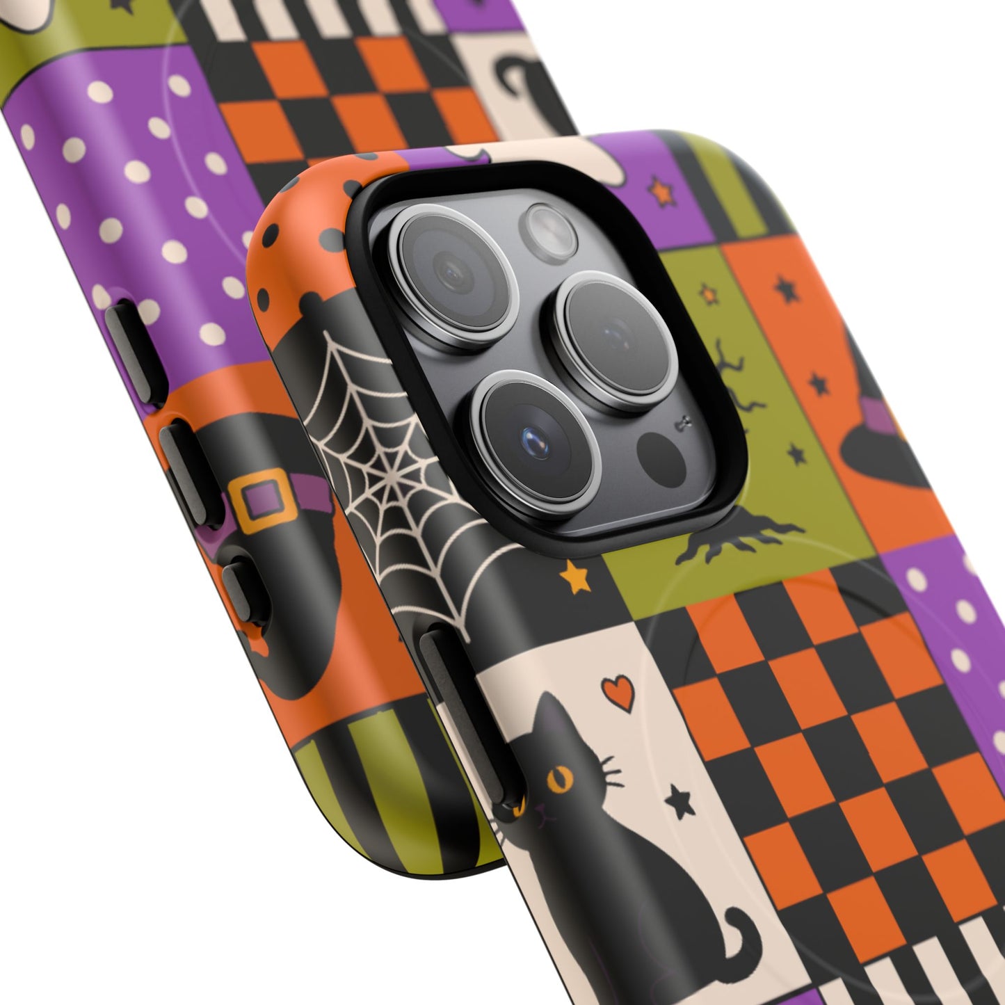 Protective Magnetic Phone Case – Spooky Patchwork