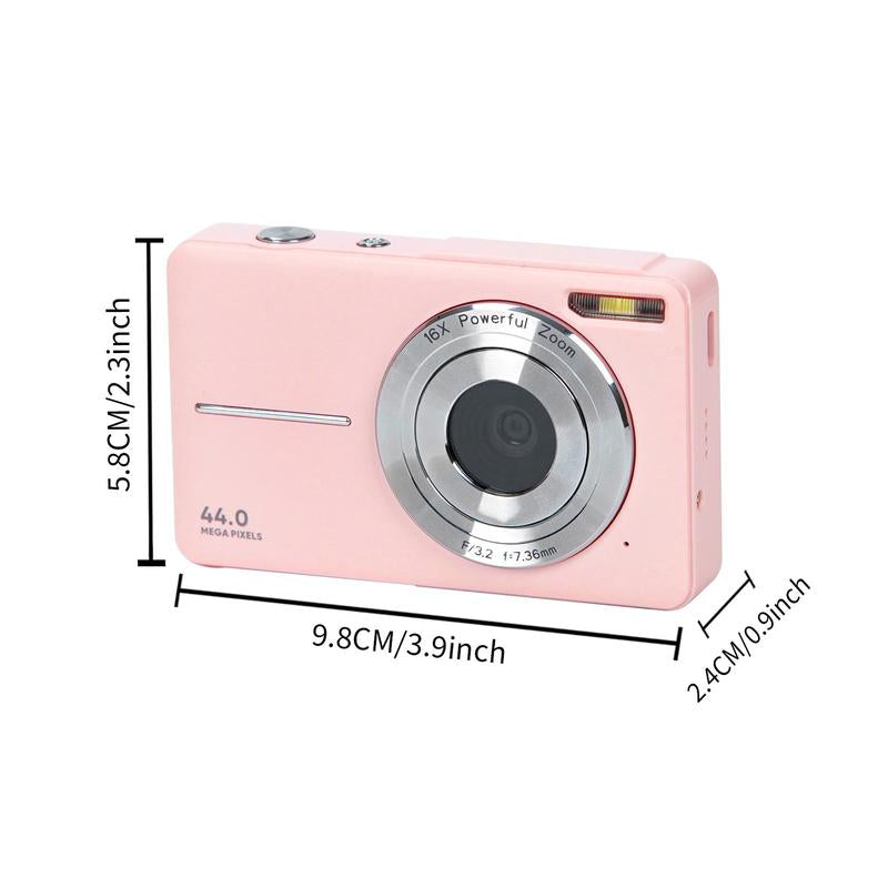 DC403 44MP 1080P Digital Camera: 16X Zoom, 32G Card, Compact - Teens/Beginners