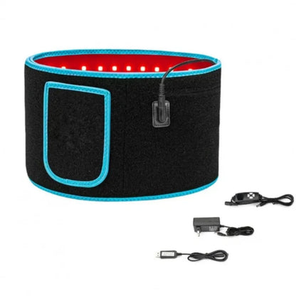 Red Light Waist Massager Belt – 126 LEDs, 640nm Therapy, 50°C Heat Compress, USB Charging