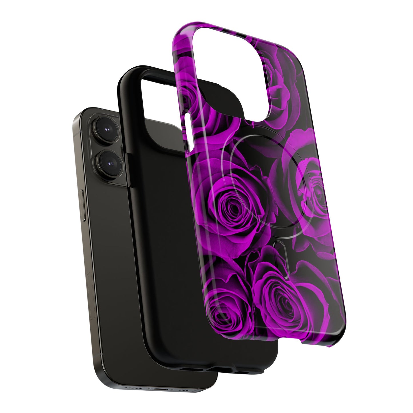 Protective Magnetic Phone Case – Amethyst Roses